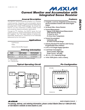 DS2741N+ Datasheet PDF Maxim Integrated