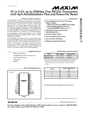 MAX3320ACAP Datasheet PDF Maxim Integrated