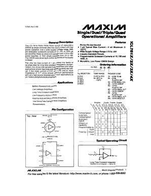 ICL7611AMSD Datasheet PDF Maxim Integrated