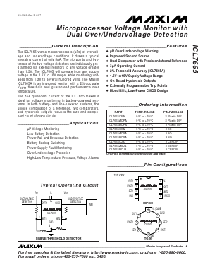 ICL7665AC Datasheet PDF Maxim Integrated