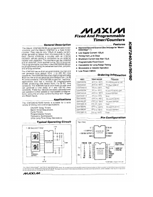 ICM7250C Datasheet PDF Maxim Integrated