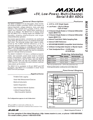 MAX1113CPE Datasheet PDF Maxim Integrated