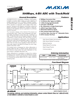 MAX101ACFR Datasheet PDF Maxim Integrated