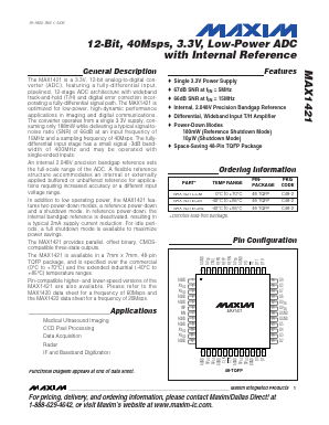 MAX1421 Datasheet PDF Maxim Integrated