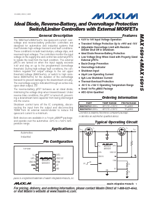 MAX16914 Datasheet PDF Maxim Integrated