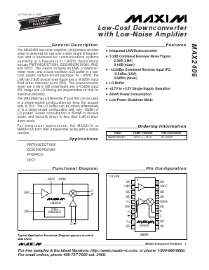 MAX2406EEP Datasheet PDF Maxim Integrated