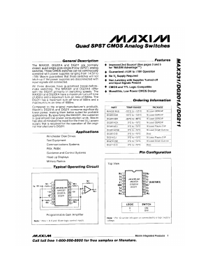 DG211CSE Datasheet PDF Maxim Integrated