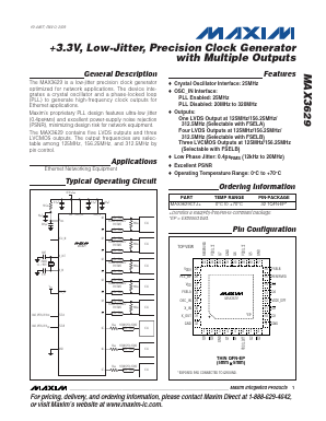 MAX3629CTJ+ Datasheet PDF Maxim Integrated