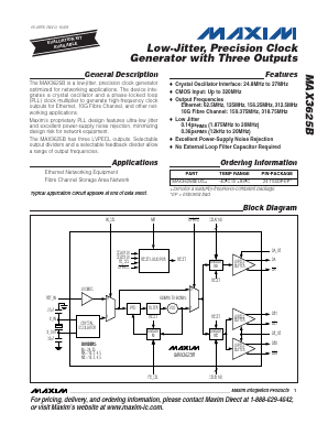 MAX3625BEUG+ Datasheet PDF Maxim Integrated