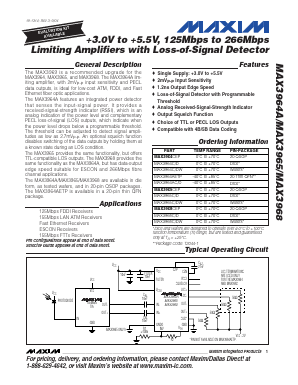 MAX3968 Datasheet PDF Maxim Integrated