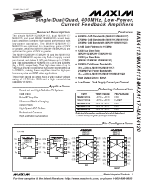 MAX4118 Datasheet PDF Maxim Integrated