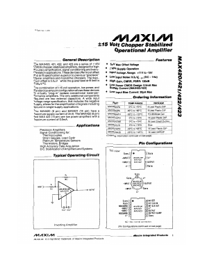 MAX420 Datasheet PDF Maxim Integrated