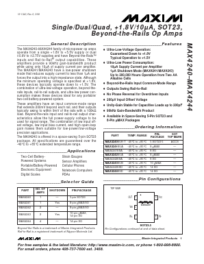 MAX4242 Datasheet PDF Maxim Integrated