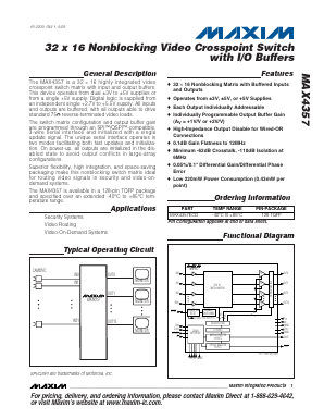 MAX4357 Datasheet PDF Maxim Integrated