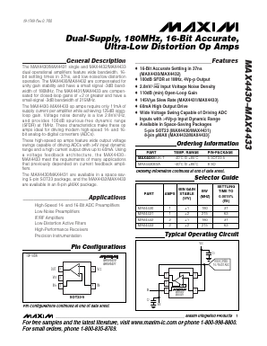 MAX4433 Datasheet PDF Maxim Integrated