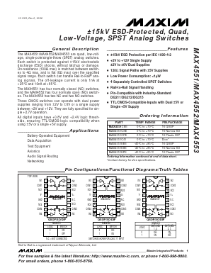 MAX4553CEE Datasheet PDF Maxim Integrated