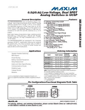 MAX4684ETB Datasheet PDF Maxim Integrated