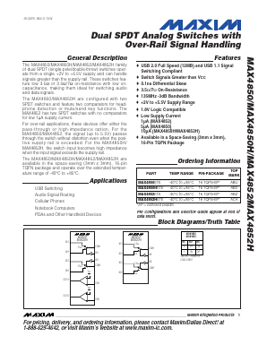 MAX4852H Datasheet PDF Maxim Integrated