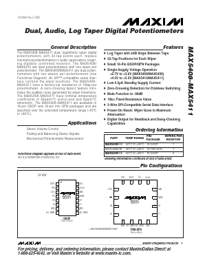 MAX5408 Datasheet PDF Maxim Integrated
