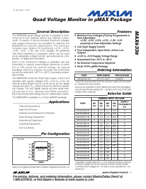 MAX6338LUB Datasheet PDF Maxim Integrated
