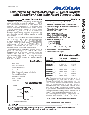 MAX6418 Datasheet PDF Maxim Integrated