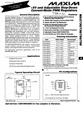 MAX730CSA Datasheet PDF Maxim Integrated