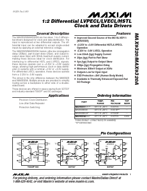 MAX9320EUA Datasheet PDF Maxim Integrated