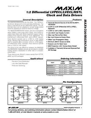 MAX9320EKA-T Datasheet PDF Maxim Integrated