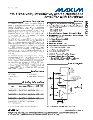 MAX9721 Datasheet PDF Maxim Integrated