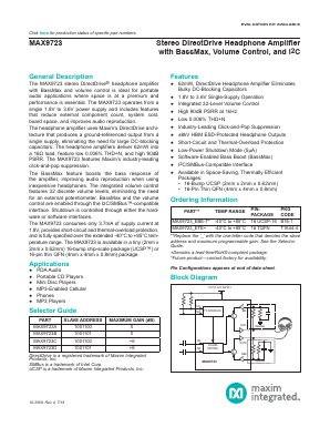 MAX9723 Datasheet PDF Maxim Integrated