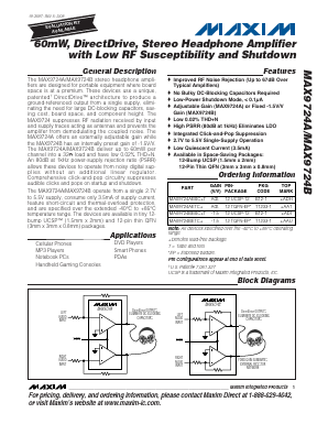 MAX9724A Datasheet PDF Maxim Integrated