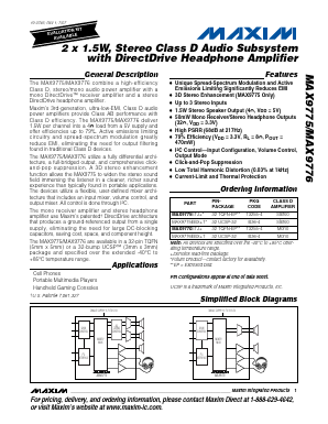 MAX9775 Datasheet PDF Maxim Integrated