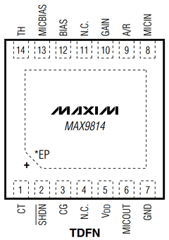 MAX9814ETD Datasheet PDF Maxim Integrated