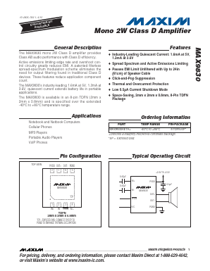 MAX9830 Datasheet PDF Maxim Integrated