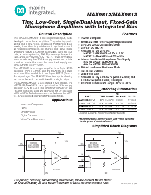 MAX9813 Datasheet PDF Maxim Integrated