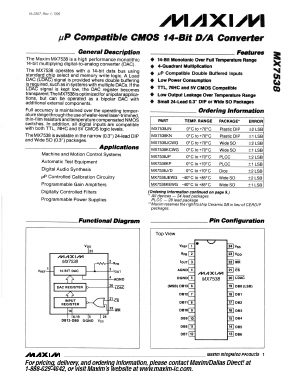 MX7538J Datasheet PDF Maxim Integrated