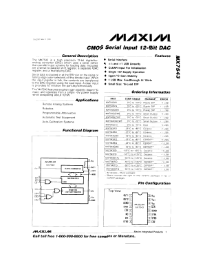 MX7543JN Datasheet PDF Maxim Integrated