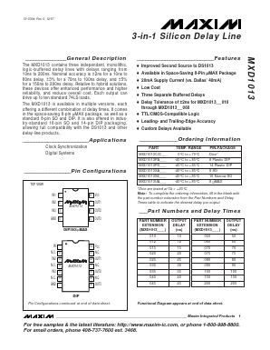 MXD1013C075 Datasheet PDF Maxim Integrated