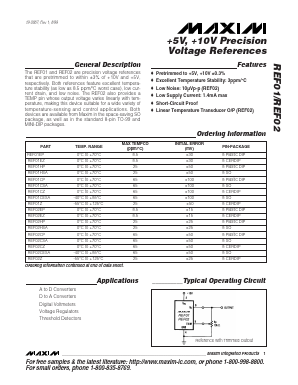 REF01HZ Datasheet PDF Maxim Integrated
