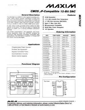 MX7542J Datasheet PDF Maxim Integrated