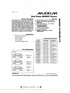 MAX628CSA Datasheet PDF Maxim Integrated