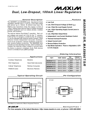 MAX8865R Datasheet PDF Maxim Integrated
