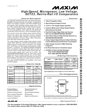 MAX991EUA Datasheet PDF Maxim Integrated