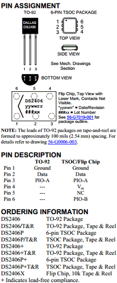 DS2406X Datasheet PDF Maxim Integrated