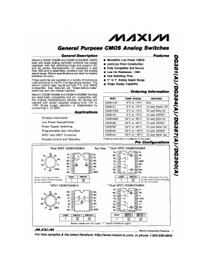 DG381 Datasheet PDF Maxim Integrated