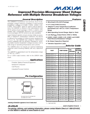 LM4040BIX3-2.5+T Datasheet PDF Maxim Integrated