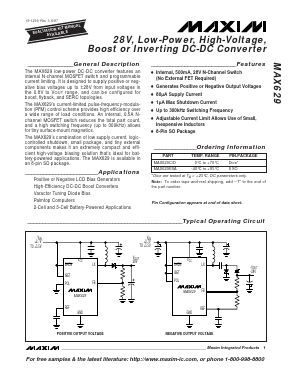 MAX629ESA Datasheet PDF Maxim Integrated