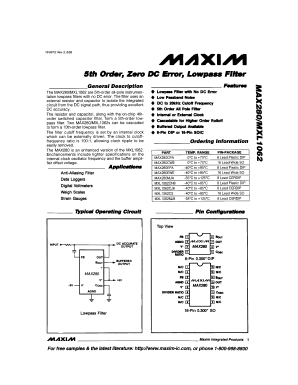 MAX280 Datasheet PDF Maxim Integrated