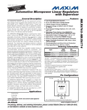 MAX6767TALD2+T Datasheet PDF Maxim Integrated