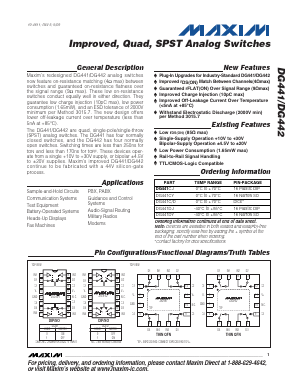 DG441C/D Datasheet PDF Maxim Integrated